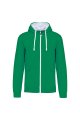 Heren Hoodie met rits Kariban K466 LIGHTKELLYGREEN-WHITE